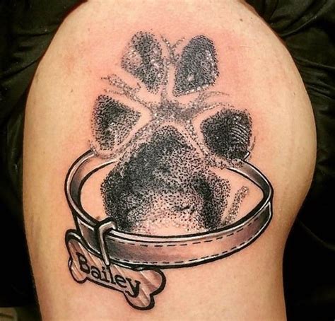 dog tag memorial tattoo|paw print memorial tattoo designs.